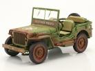 Jeep Willys military police Dirty version year 1944 green 1:18 American Diorama