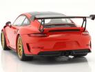 Porsche 911 (991 II) GT3 RS Weissach Package 2019 lava апельсин / золотой диски 1:18 Minichamps
