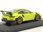 Porsche 911 (991 II) GT2 RS Weissach Package 2018 vert acide / doré jantes 1:43 Minichamps