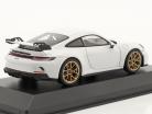 Porsche 911 (992) GT3 Año de construcción 2020 blanco / dorado llantas 1:43 Minichamps