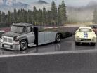 4-Car Set Mercedes-Benz: Transporter & 3x Racing Car 1:64 HotWheels