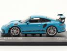 Porsche 911 (991 II) GT3 RS 2018 bleu de Miami / argent jantes 1:43 Minichamps