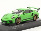 Porsche 911 (991 II) GT3 RS 2018 verde lucertola / d&#39;oro cerchi 1:43 Minichamps