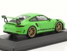 Porsche 911 (991 II) GT3 RS 2018 hagedis groen / gouden velgen 1:43 Minichamps