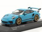 Porsche 911 (991 II) GT3 RS 2018 azul miami / dourado aros 1:43 Minichamps