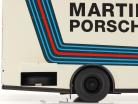 Mercedes-Benz O 317 race transporter Porsche Martini Racing wit 1:18 Schuco