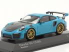 Porsche 911 (991 II) GT2 RS 2018 Miami azul / dorado llantas 1:43 Minichamps