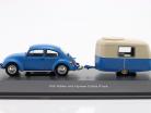 Volkswagen VW Bille 1600i Med Eriba Puck Trailere blå / hvid 1:43 Schuco