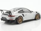 Porsche 911 (991 II) GT2 RS Weissach pakker 2017 GT sølv / gylden fælge 1:18 AUTOart