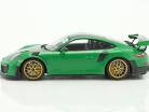 Porsche 911 (991 II) GT2 RS Weissach forfait 2018 viper vert / jantes d'or 1:18 Minichamps