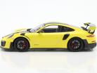 Porsche 911 (991 II) GT2 RS Weissach Paket 2018 gelb / schwarze Felgen 1:18 Minichamps
