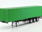 Set Sattelauflieger Europa mit 40 FT Container grün 1:18 NZG