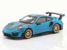 Porsche 911 GT2 RS Weissach paquete RHD Miami azul 1:64 TrueScale