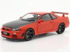 Nissan Skyline GT-R (R34) Construction year 1999 red 1:18 Solido
