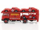4-Car Set Ferrari 250 GTO #24 #25 #27 & Fiat 642 Renntransporter 1:87 Brekina