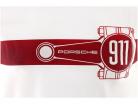 Porsche t-shirt 911 plejlstang hvid / bordeaux rød