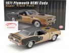 Plymouth Hemi Cuda Super Track Pack techo de vinilo 1971 marrón dorado / negro 1:18 GMP