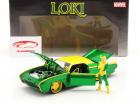 Ford Thunderbird 1963 With Marvel figure Loki green / yellow 1:24 Jada Toys