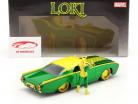 Ford Thunderbird 1963 Com Marvel figura Loki verde / amarelo 1:24 Jada Toys