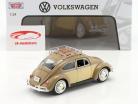 Volkswagen VW 甲虫 建设年份 1966 和 车顶行李架 浅褐色 1:24 MotorMax
