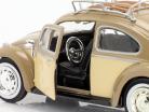 Volkswagen VW 甲虫 建设年份 1966 和 车顶行李架 浅褐色 1:24 MotorMax