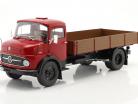 Mercedes-Benz L911 Flatbed Truck with Cover ruby red 1:18 Schuco