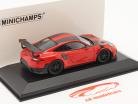 Porsche 911 (991 II) GT2 RS Weissach package 2018 guards red / black rims 1:43 Minichamps