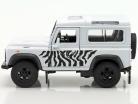 Set: Book Landy forever & Land Rover Defender white / black 1:38 Welly