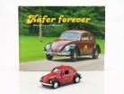 Set: Libro Käfer forever & Volkswagen VW Escarabajo rojo / negro 1:38 Welly