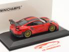 Porsche 911 (991 II) GT2 RS Weissach package 2018 guards red / golden rims 1:43 Minichamps