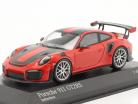 Porsche 911 (991 II) GT2 RS Paquete Weissach 2018 guardias rojo / plata llantas 1:43 Minichamps