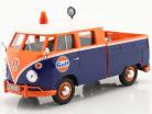 Volkswagen VW T1 (Type 2) flatbed bus Gulf Service blå / orange 1:24 MotorMax