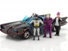 Batmobil Serie: "Batman" com personagens homem Morcego, Joker, Robin, pinguim 1:24 Jada Toys