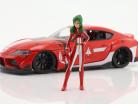 Toyota Supra MK5 Series de Televisión robotech con figura Miriya Sterling rojo 1:24 Jada Toys