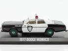 Dodge Monaco Police Año de construcción 1977 negro / Blanco / verde llantas 1:43 Greenlight
