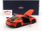 Porsche 911 (992) GT3 year 2021 lava orange 1:18 Norev