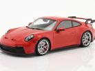 Porsche 911 (992) GT3 2021 bewakers rood / zilver velgen 1:18 Minichamps