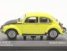 Volkswagen VW Kever 1303 S Bouwjaar 1973 geel-zwart racer 1:43 Minichamps