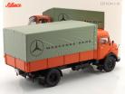 Mercedes-Benz L911 Kurzhauber flatbed truck orange 1:18 Schuco