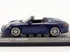 Porsche 911 (991) Speedster Bouwjaar 2019 iris blauw metalen 1:43 Minichamps