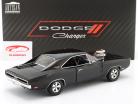 Dodge Charger Blown Engine year 1970 black 1:18 Greenlight