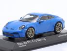 Porsche 911 (992) GT3 Touring 2021 tiburón azul / dorado llantas 1:43 Minichamps
