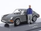 Porsche 911 S LeMans 和 数字 Steve McQueen 灰色的 1:43 Schuco