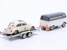 3-Car Set: Volkswagen VW T1 con Remolque y VW Escarabajo #53 1:64 Schuco