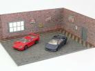 Diorama kit brick garage Car Service 1:43 Dioramatoys