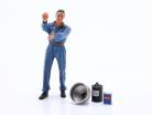 mechanic Lucien in the blue overall 1930s Years Figur 1:18 LeMansMiniatures
