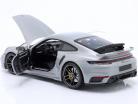Porsche 911 (992) Turbo S Coupe Sport Design 2021 GT silver metallic 1:18 Minichamps