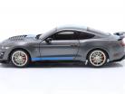 Shelby Mustang GT500 KR Bouwjaar 2022 zilver grijs metalen / blauw 1:18 Solido