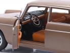 Peugeot 404 Baujahr 1965 braun metallic mit Henon Wohnwagen weiß 1:18 Norev