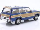 Jeep Grand Wagoneer Bouwjaar 1989 blauw metalen / hout uiterlijk 1:18 KK-Scale